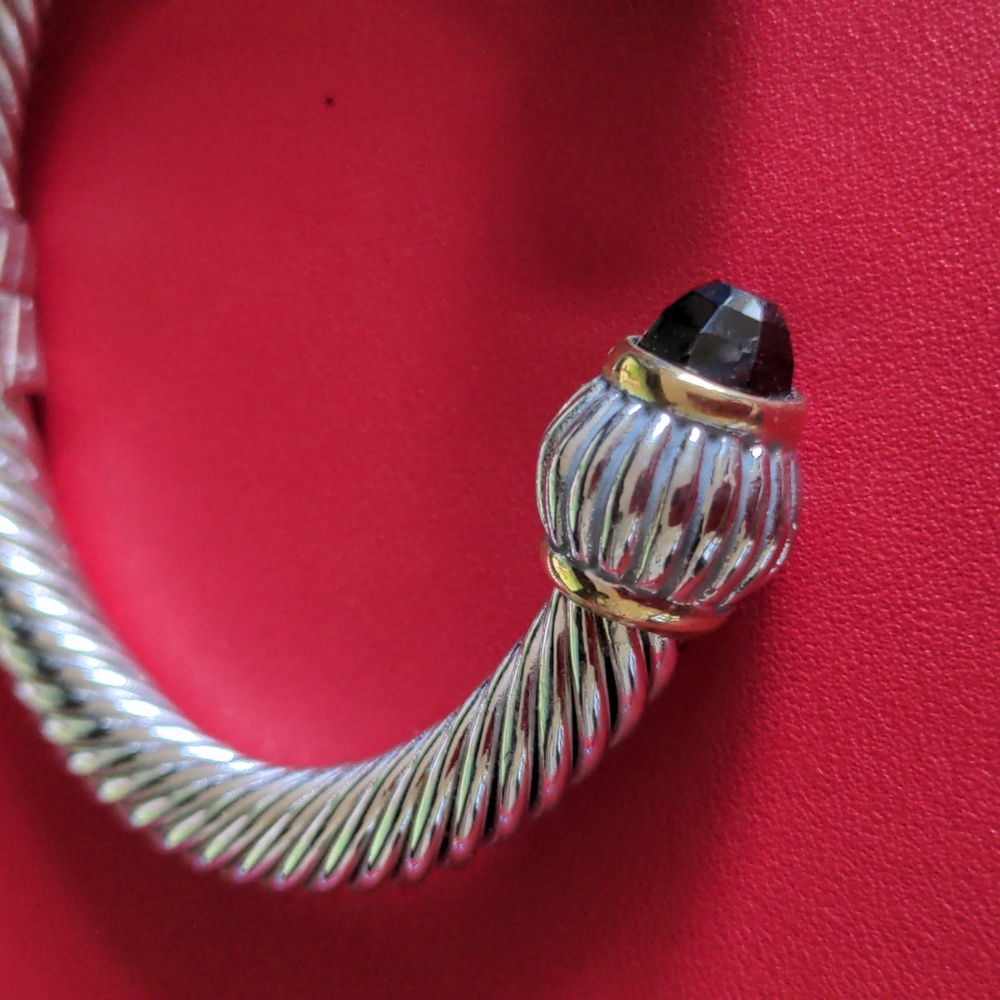 Classic Silver Look Bangle - Euc - image 2